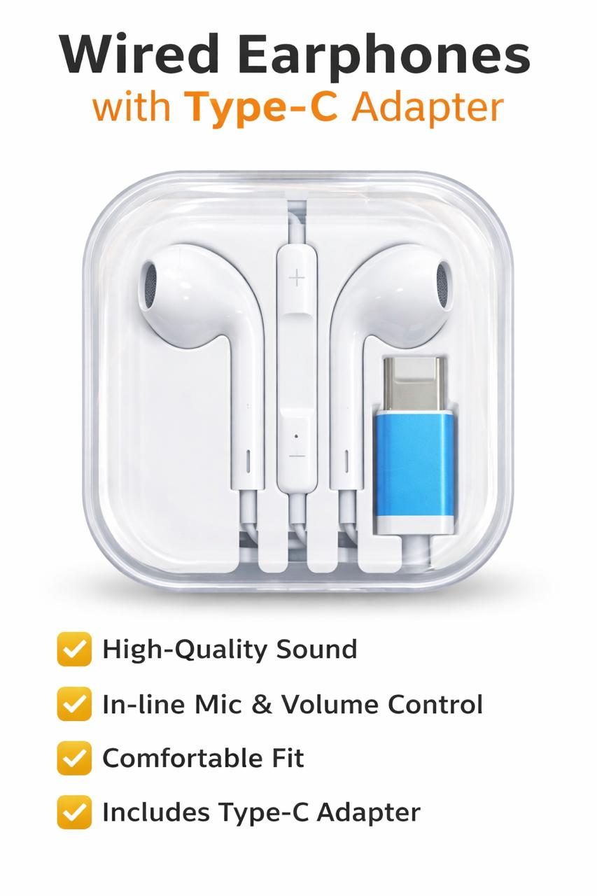 Wired Earphone With type-C